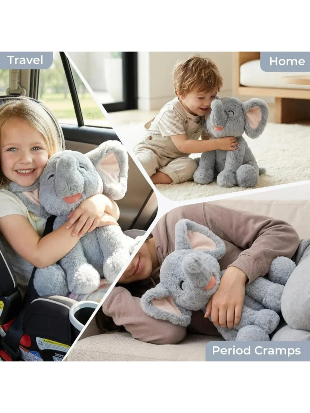Elephant Weighted Plush Lavender Scented Microwavable Heating Pad Cozy Toy
